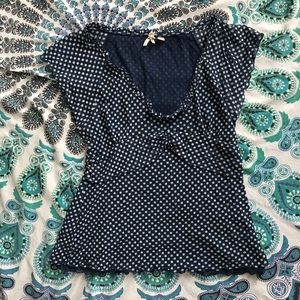 Mauve Blue Polka-dot Blouse